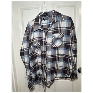 Women's Beverly Hills Polo Flannel Plaid Button Up Size XL